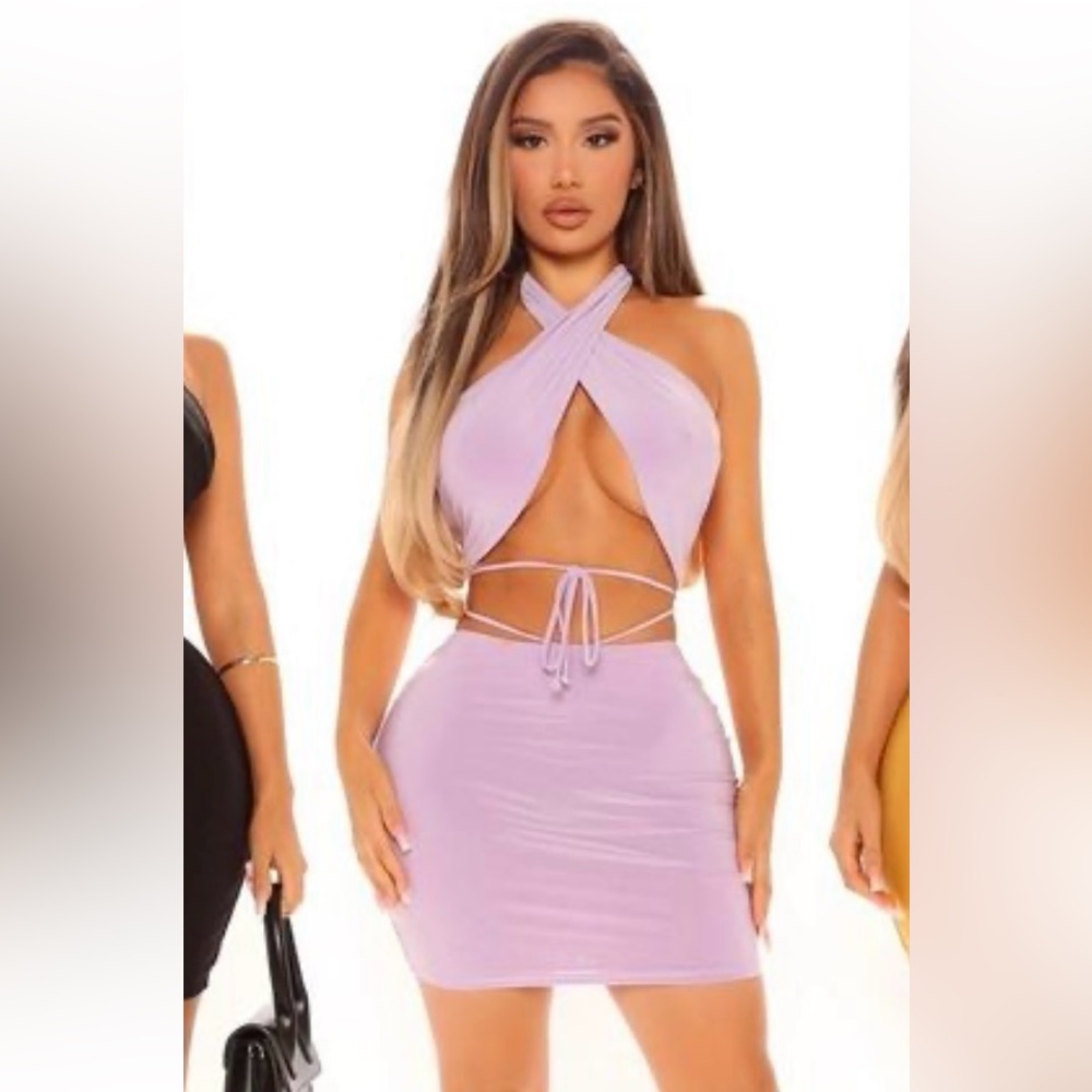 Fashion Nova Mini Skirt Set Sz M
